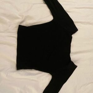 Black over the shoulder long sleeve top